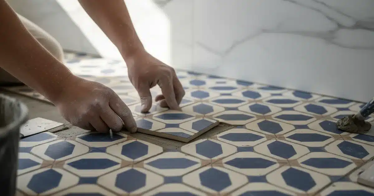 Carreaux de ciment dans une salle de bain : un style authentique