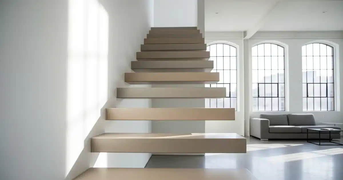 Escalier suspendu : une solution design et minimaliste