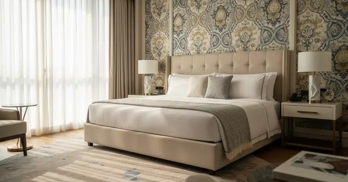 Papier peint tête de lit : la révolution déco qui transforme votre chambre en suite d'hôtel